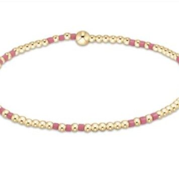 eNewton Hope Joy Pattern 2mm Bead Bracelet - Fuchsia
