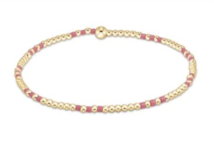 eNewton Hope Joy Pattern 2mm Bead Bracelet - Fuchsia