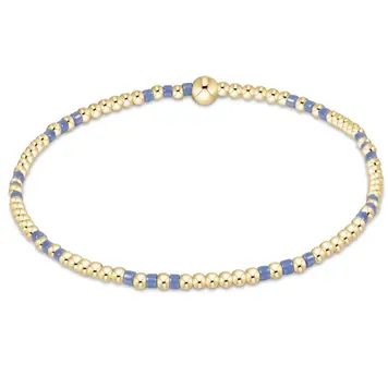 eNewton Hope Joy Pattern 2mm Bead Bracelet - Blue Metallic