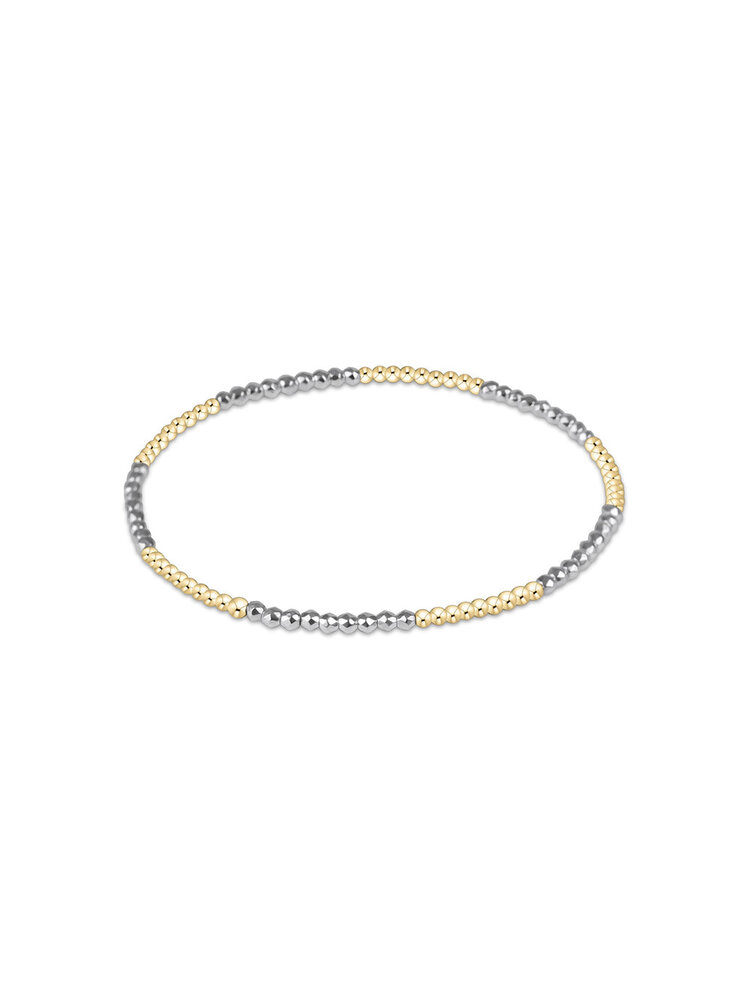 eNewton Blissful Pattern 2mm Bead Bracelet - Silver Facete