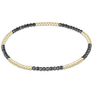 eNewton Blissful Pattern 2mm Bead Bracelet - Faceted Hematite