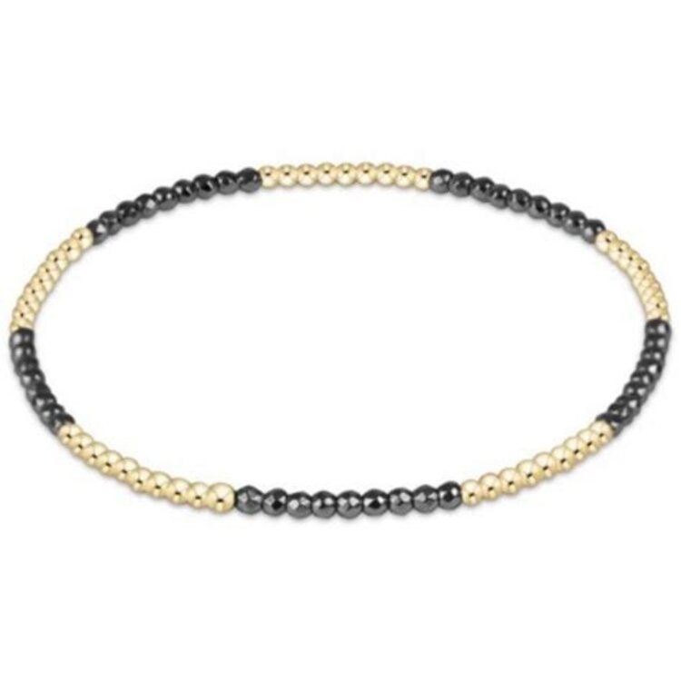 eNewton Blissful Pattern 2mm Bead Bracelet - Faceted Hematite