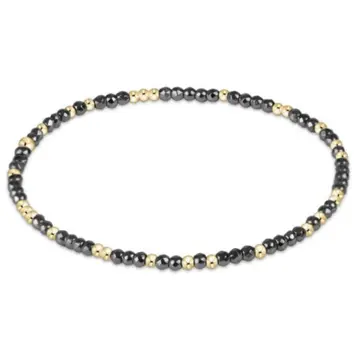 eNewton Hope Unwritten Silver Faceted Hematite 2mm Bead Bracelet