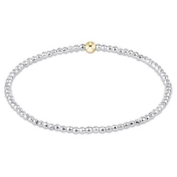 eNewton Bright Silver Faceted Hematite 2mm Bead Bracelet