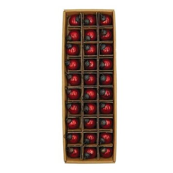 Creative Co-op Boxed Mercury Glass Ornaments - Red