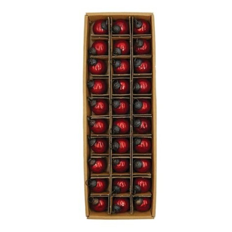 Creative Co-op Boxed Mercury Glass Ornaments - Red