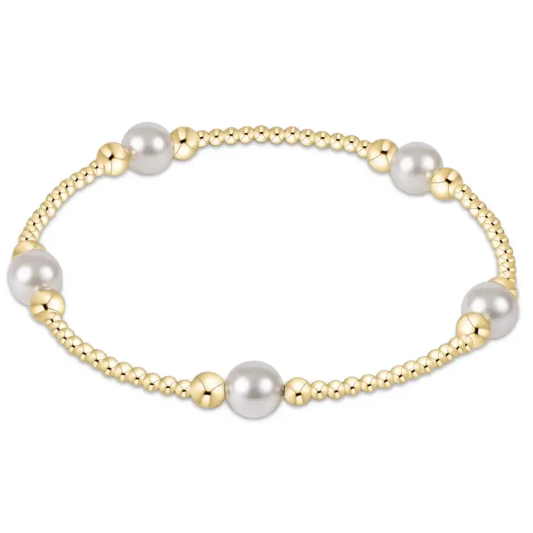 eNewton Purpose Pearl 6mm Gold Bracelet