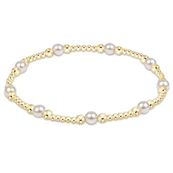 eNewton Purpose Pearl 4mm Gold Bracelet