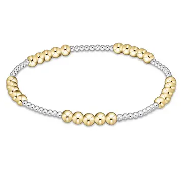eNewton classic blissful pattern 2mm bead bracelet - 4mm mixed metal