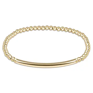 eNewton classic gold 3mm bead bracelet - bliss bar smooth