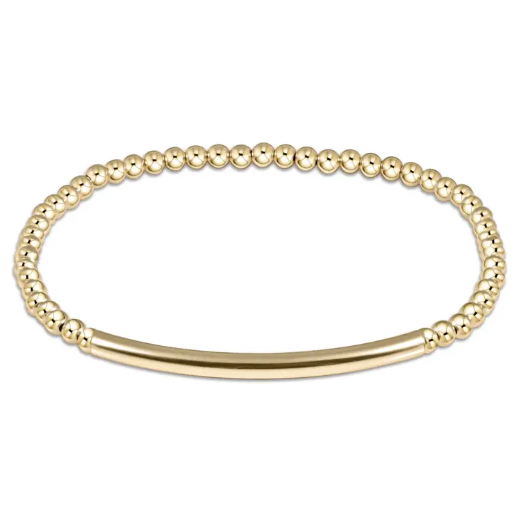 eNewton classic gold 3mm bead bracelet - bliss bar smooth