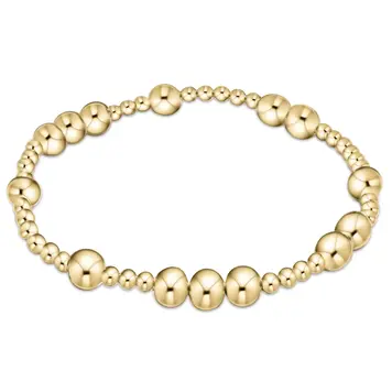 eNewton hope unwritten 6mm bead bracelet - gold (extends)