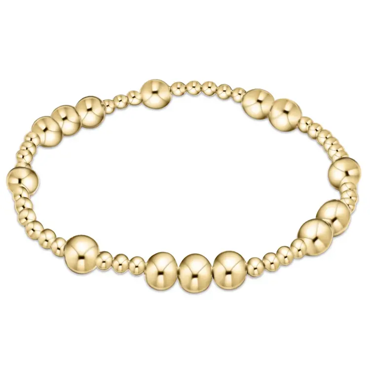 eNewton hope unwritten 6mm bead bracelet - gold (extends)