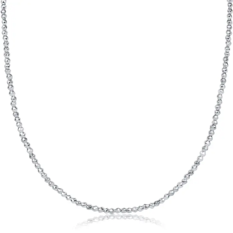 eNewton 15" choker bright silver faceted hematite 2mm bead