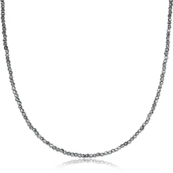 eNewton 15" choker silver faceted hematite 2mm bead