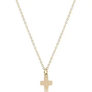 eNewton 16" necklace gold - signature cross small gold charm