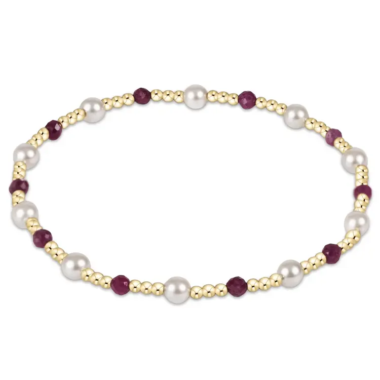 eNewton pearl sincerity pattern 4mm bead bracelet - ruby