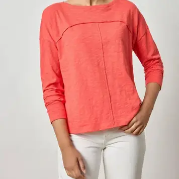 Lilla P Drop Shoulder Boatneck / Geranium - XL