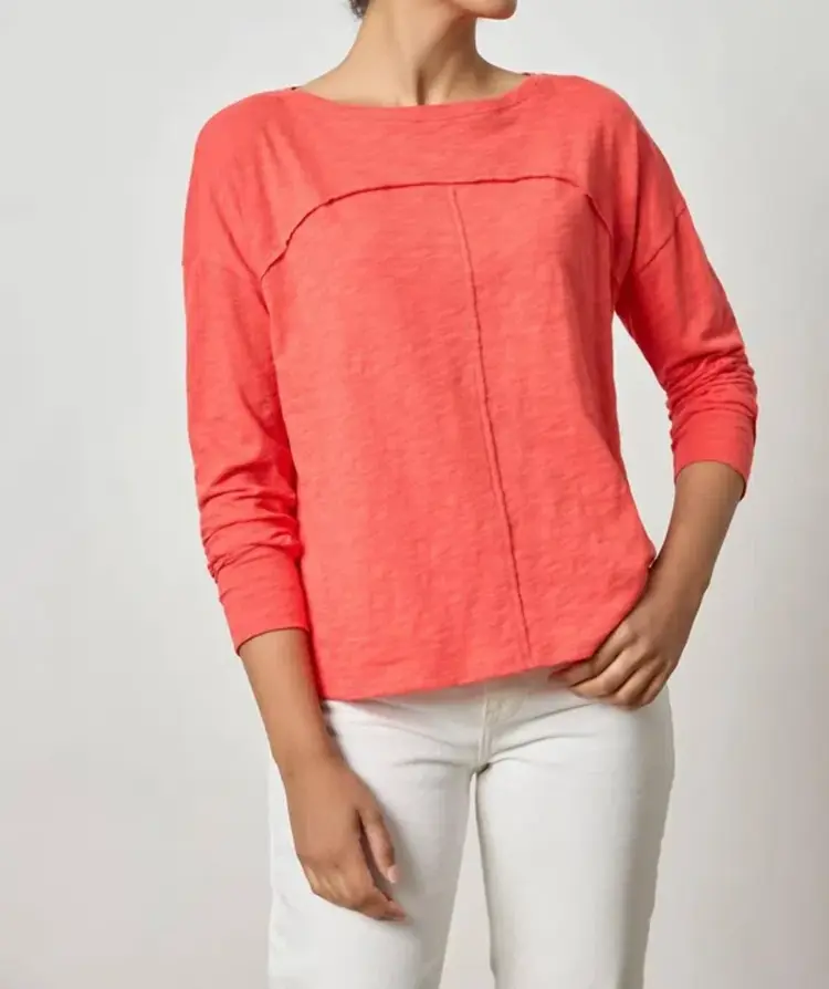 Lilla P Drop Shoulder Boatneck / Geranium - XL