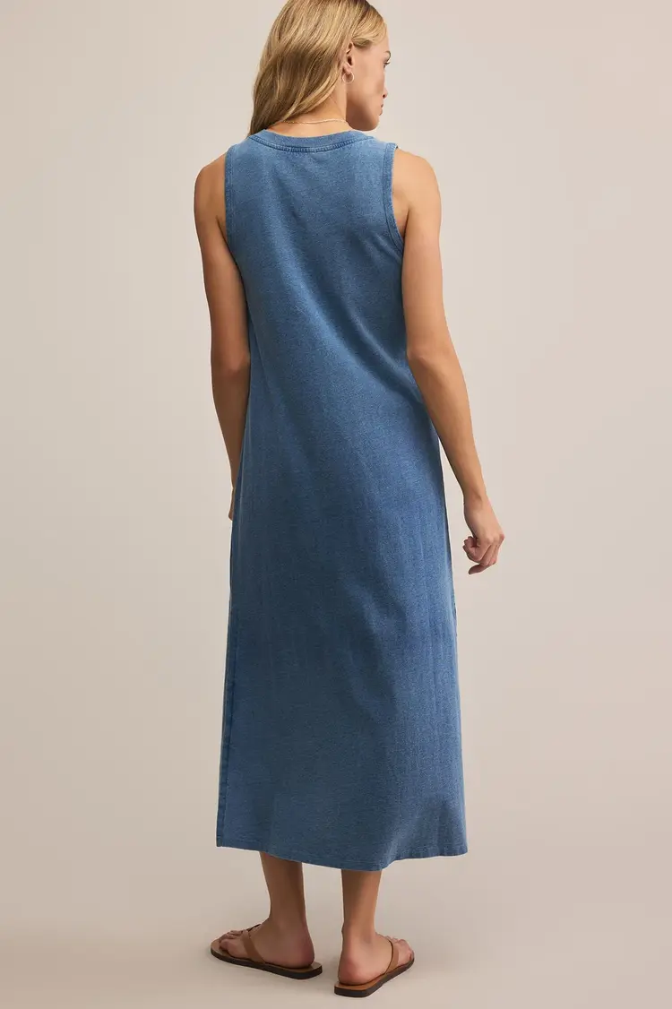 Z Supply Palisades Jersey Denim Dress / Indigo - L