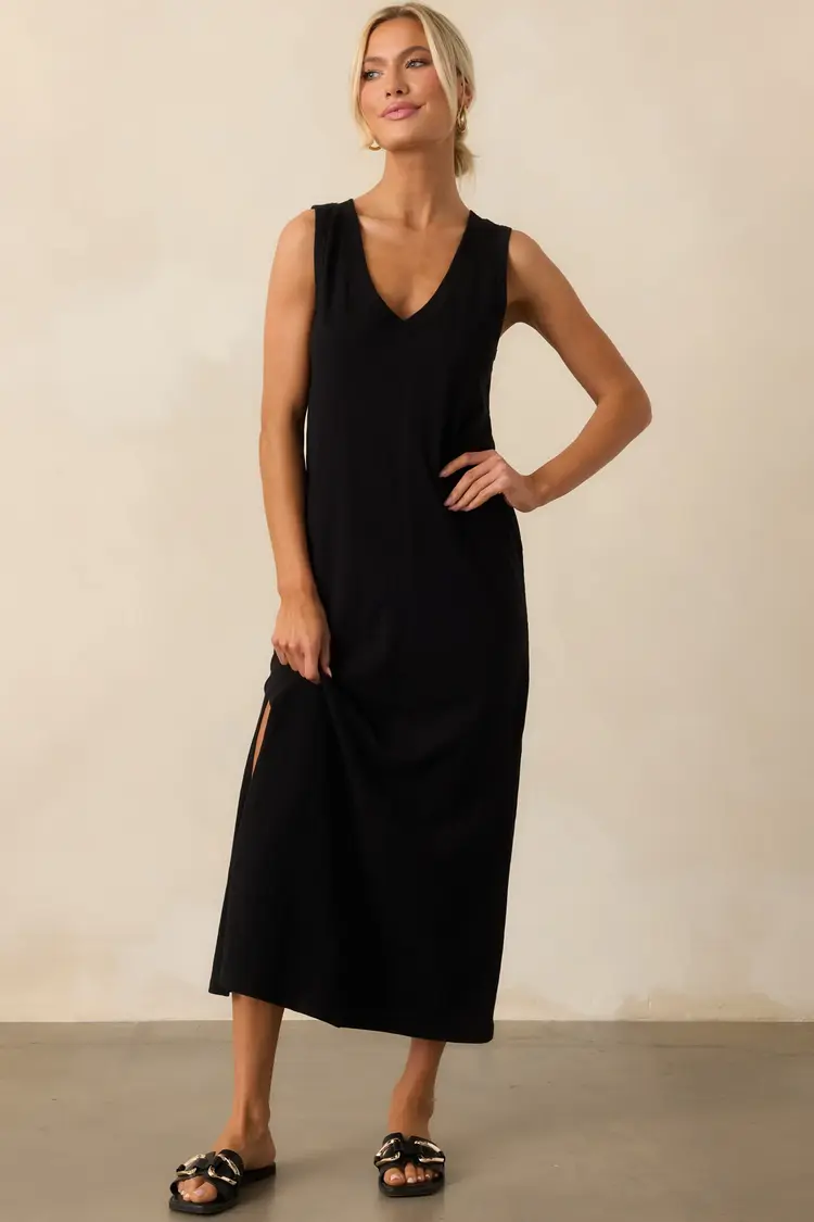 Z Supply Palisades Midi Dress - Black / L