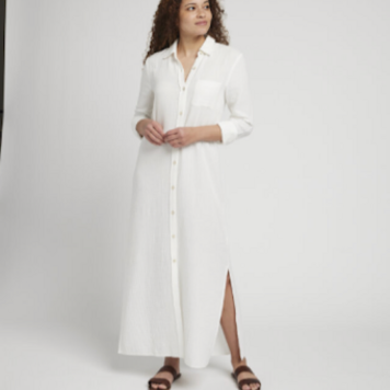 Faherty Brand dune cotton gauze maxi shirtdress