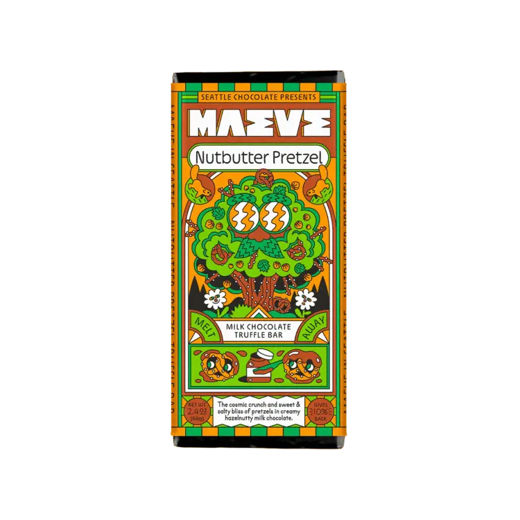 Seattle Chocolate Presents Maeve Nutbutter Pretzel Truffle Bar