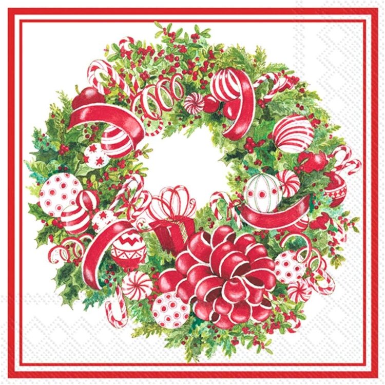 Boston International Cocktail Napkins / Candy Ribbon Wreath