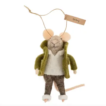 Indaba Hip Harry Mouse Ornament