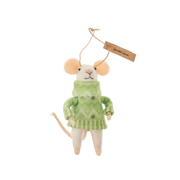 Indaba Snowfall Simon Mouse Ornament