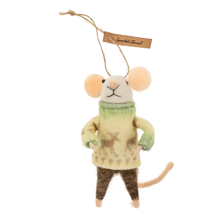Indaba Snowfall Stewart Mouse Ornament