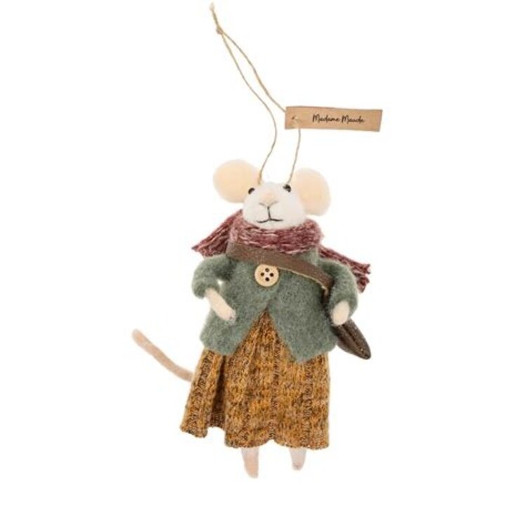 Indaba Madame Maude Mouse Ornament