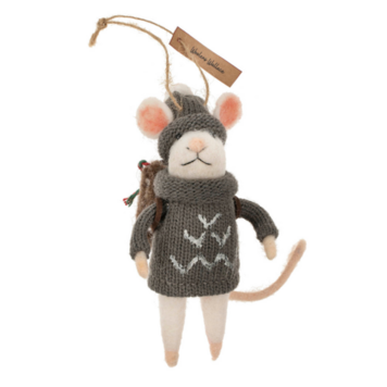 Indaba Woolens Wallace Mouse Ornament
