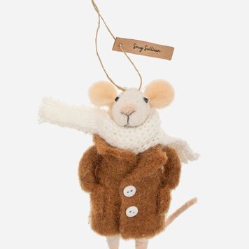 Indaba Snug Sullivan Mouse Ornament