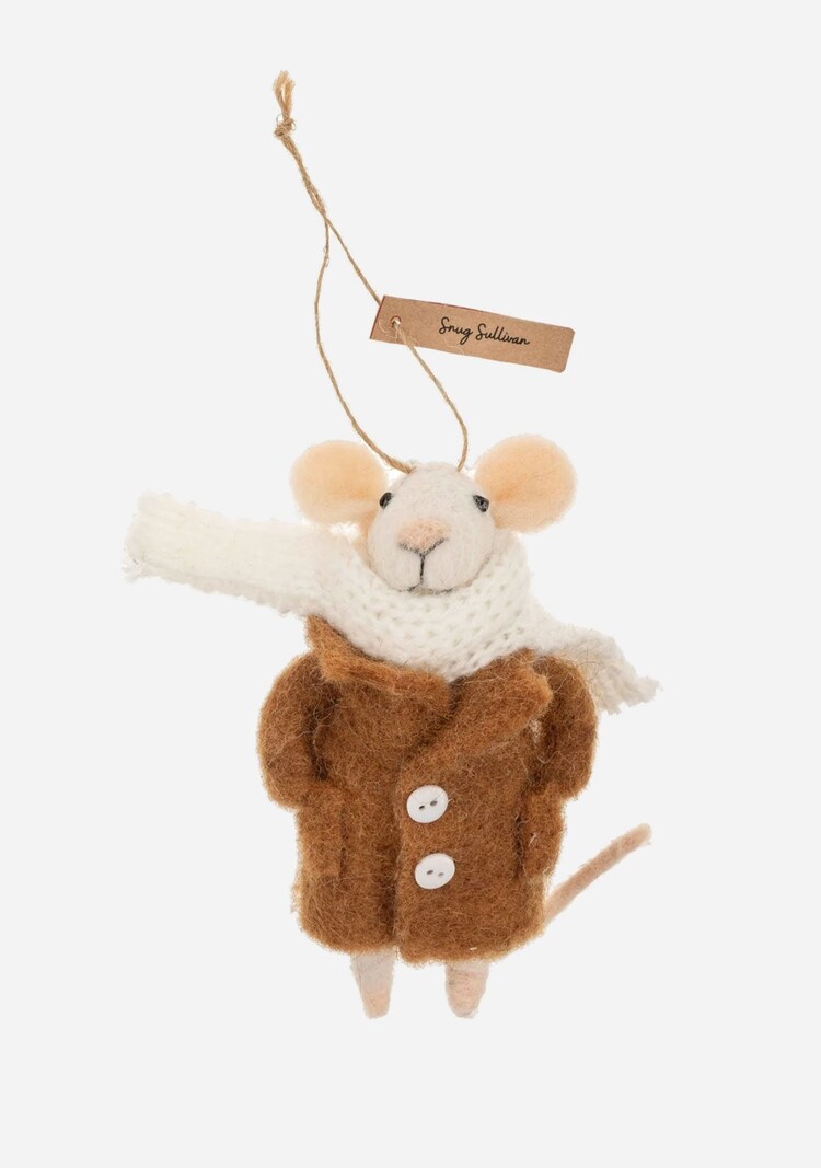 Indaba Snug Sullivan Mouse Ornament