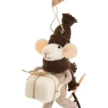 Indaba Skating Sidney Mouse Ornament