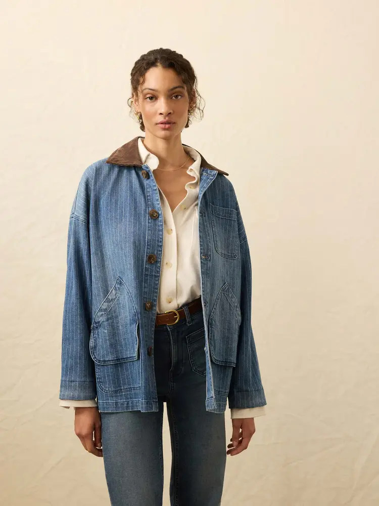 Faherty Brand sunwashed denim barn jacket