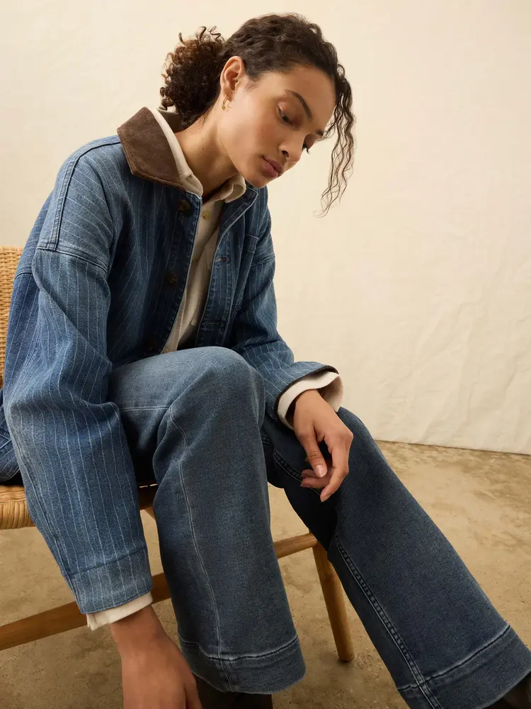 Faherty Brand sunwashed denim barn jacket