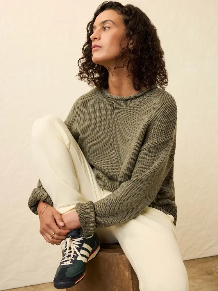 Faherty Brand sunwashed cotton roll neck sweater