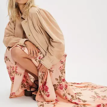 Free People Rowan Maxi Skirt / Falling Floral - 8