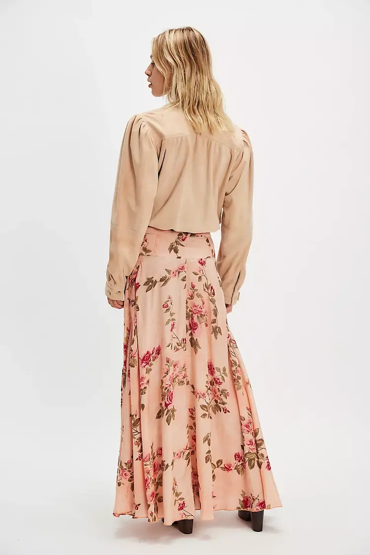 Free People Rowan Maxi Skirt / Falling Floral - 8