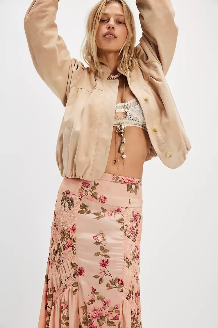 Free People Rowan Maxi Skirt / Falling Floral - 8