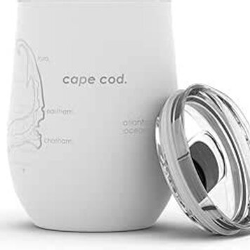 Cape Cod Insulated Wine Tumbler / White