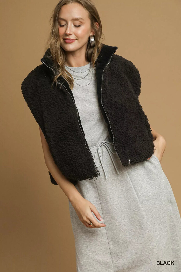 Sherpa-Lined Zip Vest