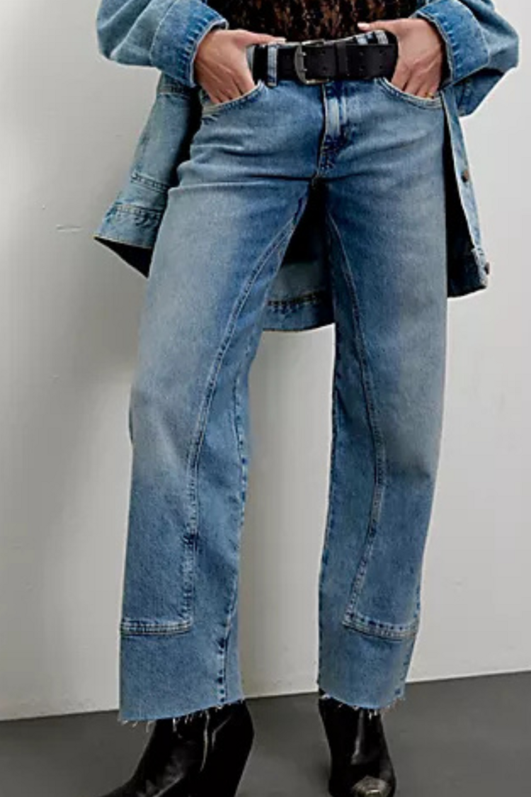 Free People RISK TAKER MID-RISE STRAIGHT