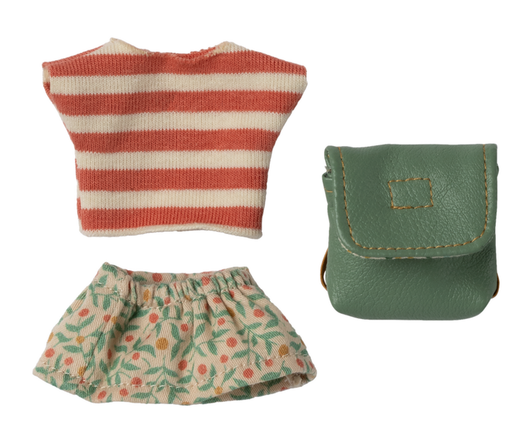 Maileg Clothes and bag, Big sister mouse - Green