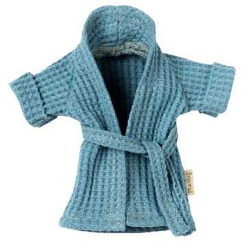 Maileg Bathrobe, Dad mouse - Dusty blue