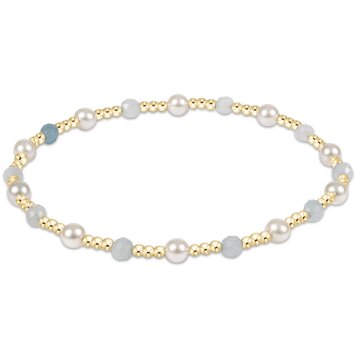 eNewton Pearl Sincerity 4mm Gem Bracelet - Aquamarine