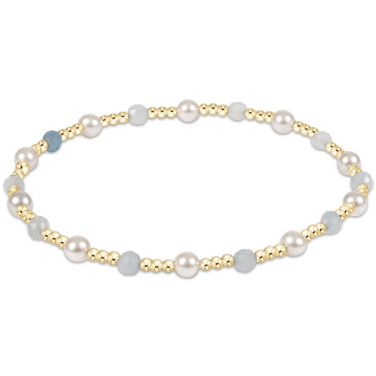 eNewton Pearl Sincerity 4mm Gem Bracelet - Aquamarine