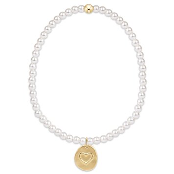 eNewton Classic Pearl 3mm Bracelet - Inspire Love Small Gold Disc